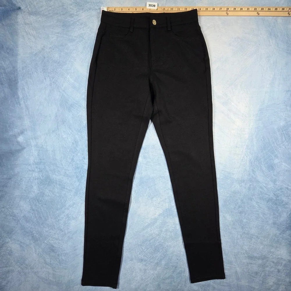 Michael Michael Kors Womens Black Ponte Knit Skinny Pants High Rise Leggings S
